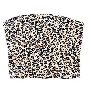 Garage Leopard Print Cropped Tube Top - Size XS